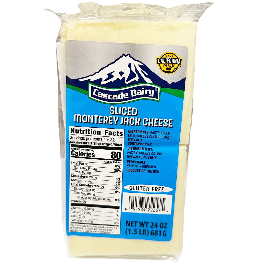 Sliced Monterey Jack Cheese