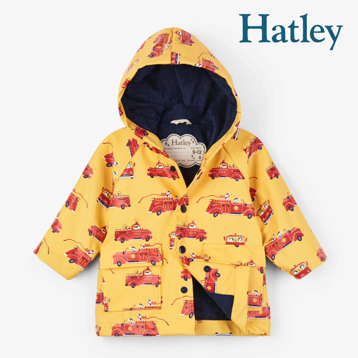 楽天市場 Hatley ベビー コート レインジャケット 防水 レインコート レインウェア 消防車 ジャケット 洗える 洗濯機ok 男の子 おしゃれ プレゼント レイングッズ Happyhappybaby