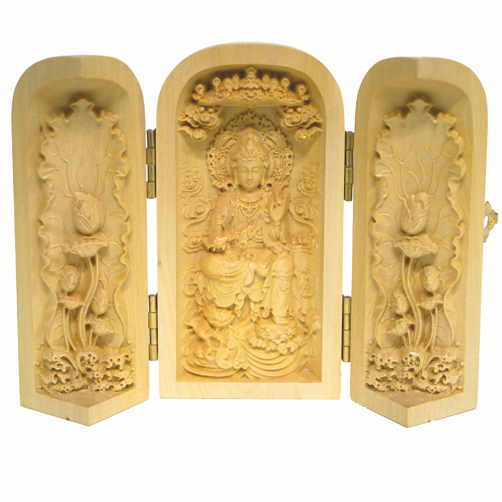 楽天市場】中国木彫仏像 千手観音座像 1点物 エスニック アジアン雑貨