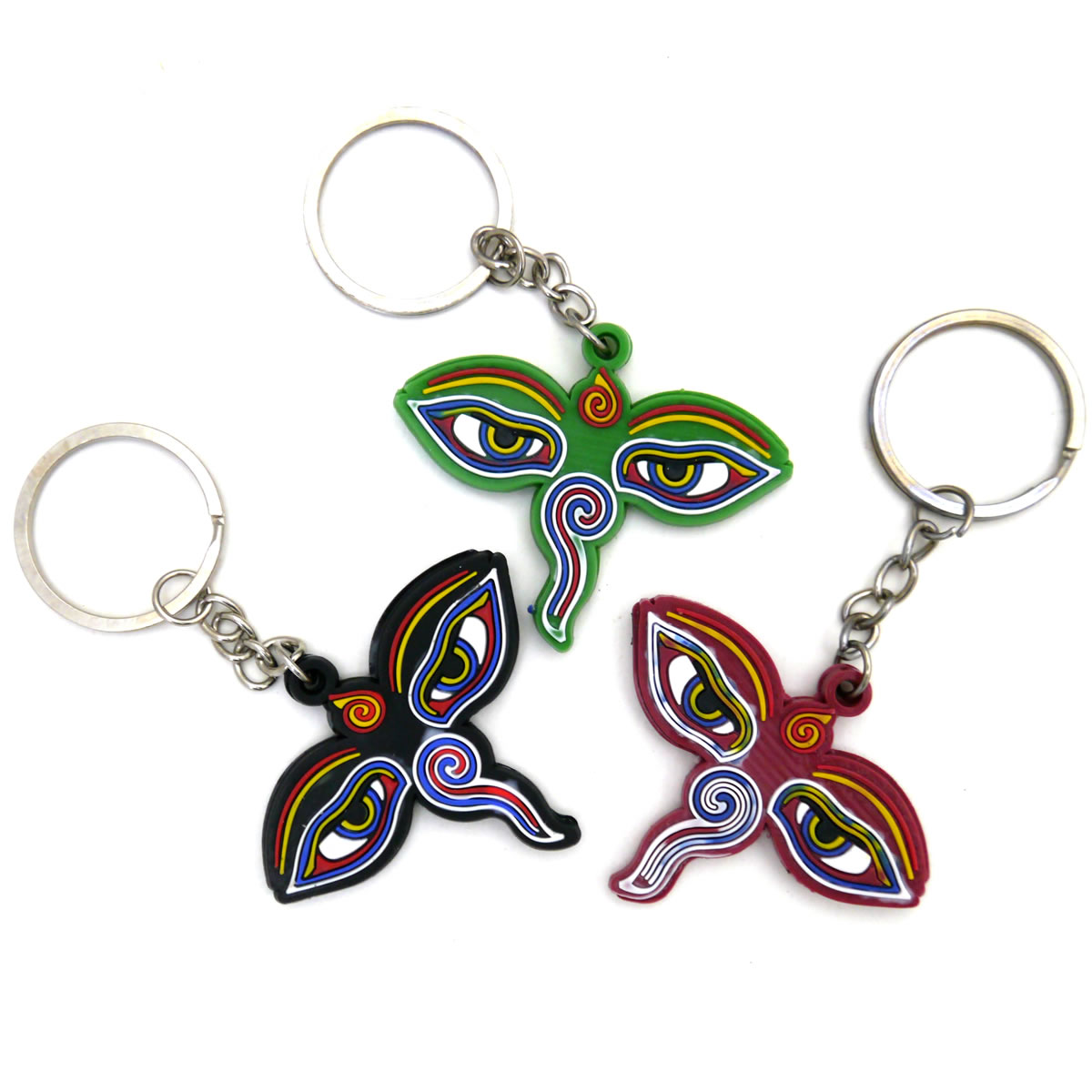 楽天市場】インドネシア 人面ガラス玉キーホルダー ブルー 雑貨