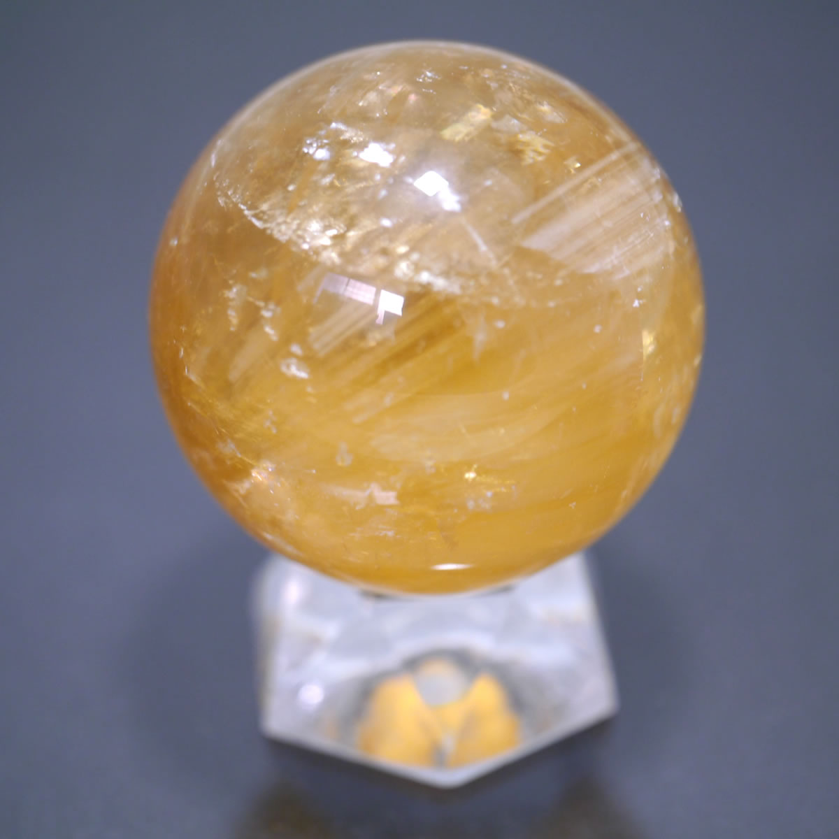 楽天市場】大玉 ゴールデンカルサイト丸玉 48.5mm 161.3g 天然石