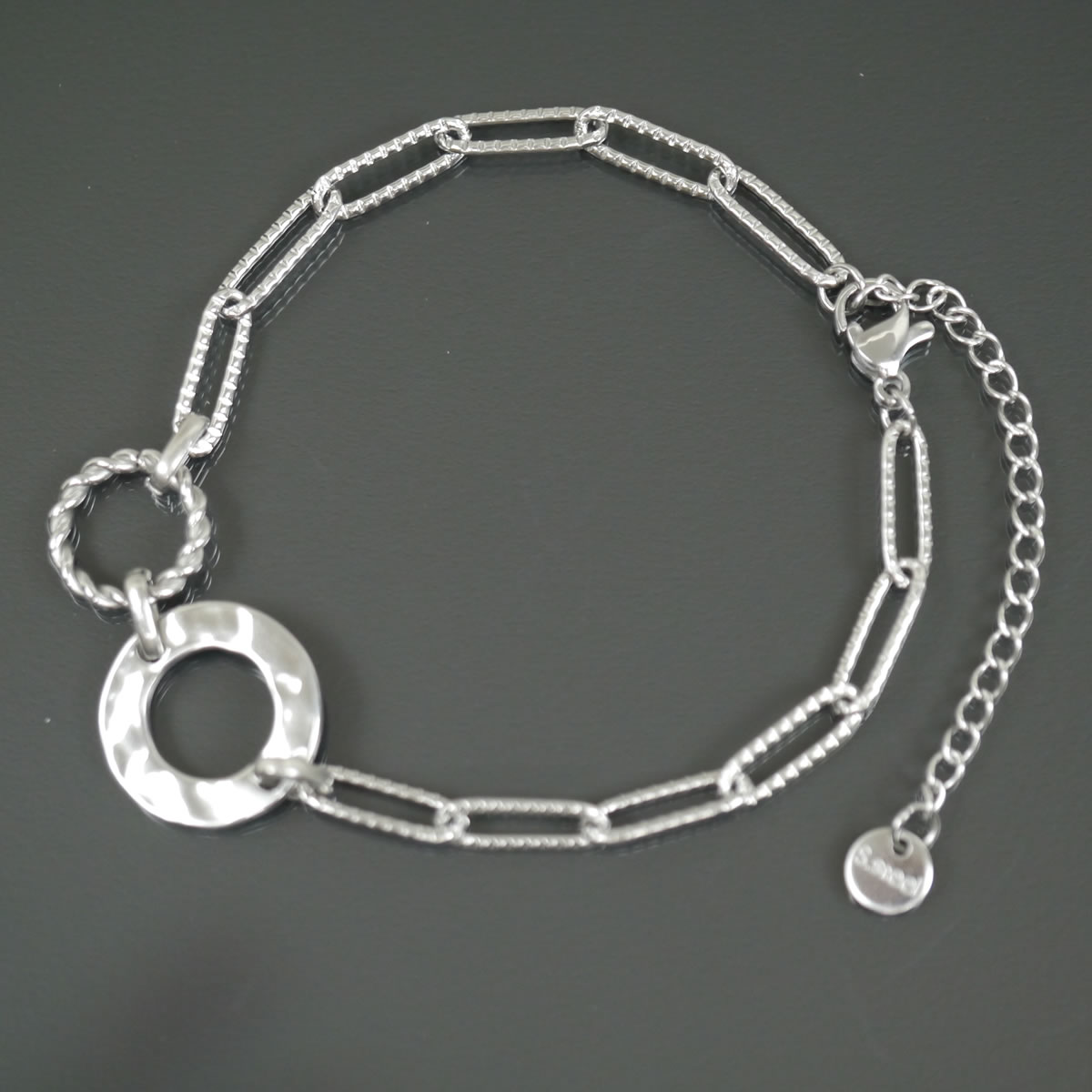  ☆Stainless Steel Link ブレスレット【UK発】 HUMETE CHAIN BRACELET SV K18YG White Diamond 0.09ct | hum