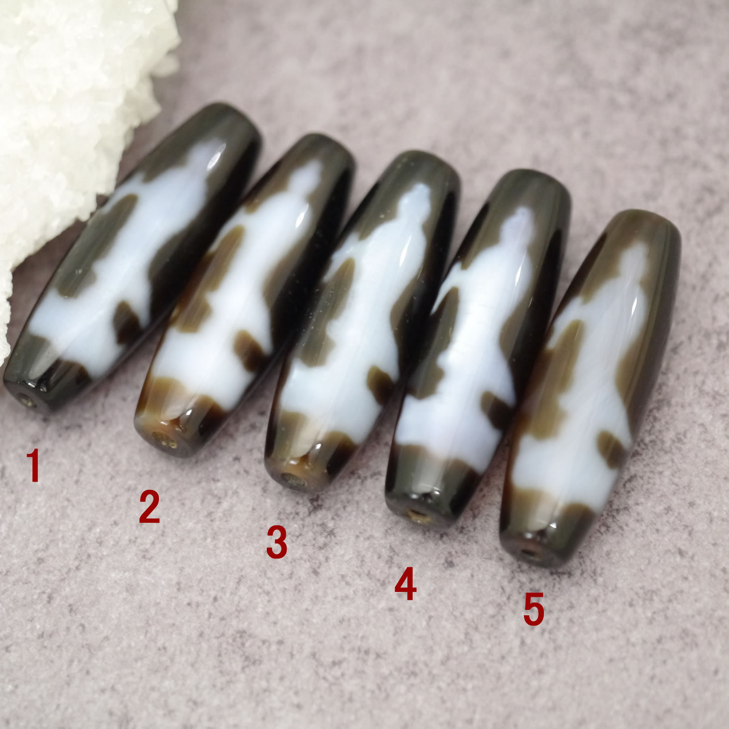 1点物 最高品質 4A至純天珠 観音天珠 カンノンテンジュ 約38mm×約12mm 天然石