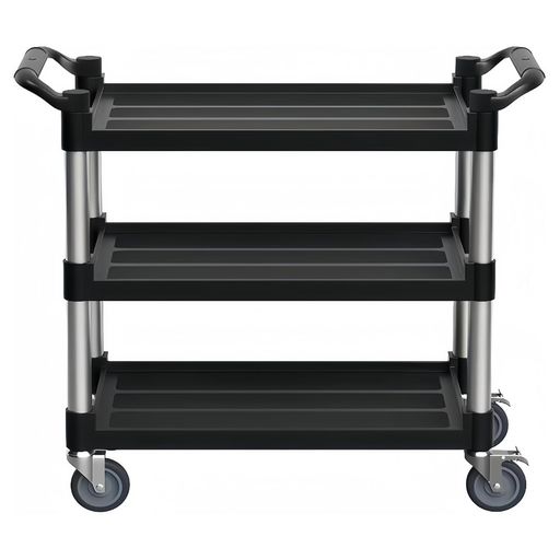 MIMIER サービスワゴン ツールワゴン キャスター付き 大型 3段 ブラック 幅101cm*奥行50cm*高さ97.5cm 耐荷重100kg 家庭用 業務用 ガレージ レストラン ホテル 荷物運搬｜Happy Hour 1414 16,650円