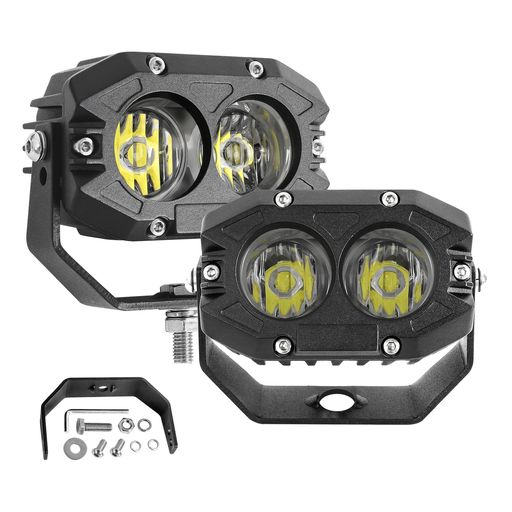 UNI-SHINE LED作業灯 12V/24V 車用 ワークライト 爆光 IP68防水 フォグランプ 補助灯 60W 6500K 16000LM LED トラック/自動車/バイク/農業機械汎用 2個｜Happy Hour 1414