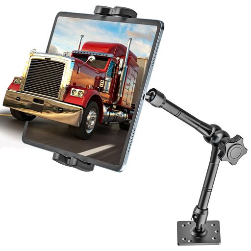Kolasels【最新のマジックアーム】タブレットホルダー車載ipadホルダー穴開け式ダッシュボード用トラックタブレットホルダーipad壁掛けタブレットアームスタンド壁タブレットホルダーワ…