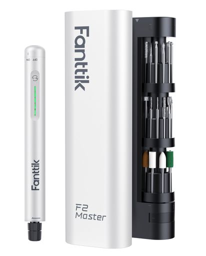 FanttikF2Masterミニルーターセットコードレスリューター25000RPM5段階変速ブラシレスモーター搭載35点ビット付2.3mm軸磁気収納ケース彫刻研磨穴あけ3Dプリント仕上げDIY軽作業ホワイト