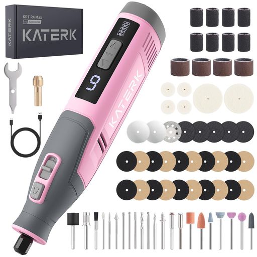 Katerkミニルーターリューターコンパクトルーター28000RPM/時間6段変速電動リューターコードレスコンパクト4VType-C申し受ける式70点添え物書き割り付き添い人
