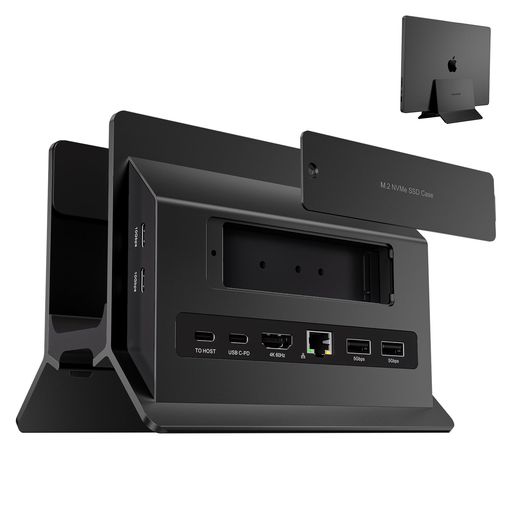 PULWTOPUSBC縛ステイションMacbookPro/Air用縦置きType-C照明ランプとドック一体型取りひろげる縛1*HDMI4K@60サイクル+1*SSD拡張スロット付(含まれない)+2*USB-A3.0+