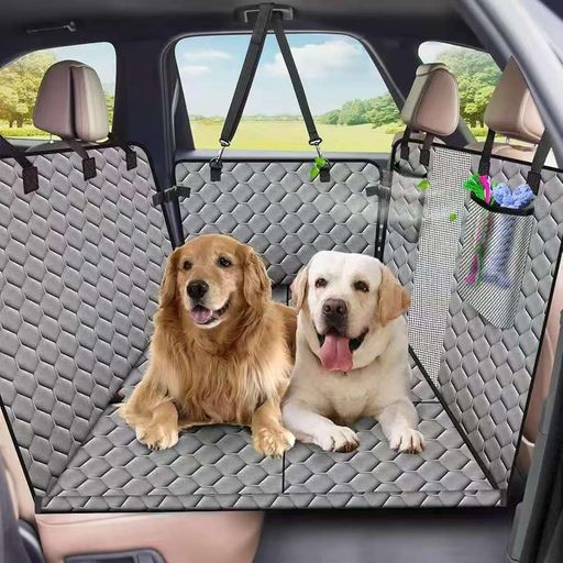 Xeveraペットドライブシート釣り合い好いたらしい犬シートベルト付き添い人犬車居敷き全車種雨合羽傷つきにくい犬用鉄道車両居敷き取り付き飾り気のない可視性メッシュ窓車愛玩動物居敷きお取りつくろう分かりやすい(薄墨色2無償性)