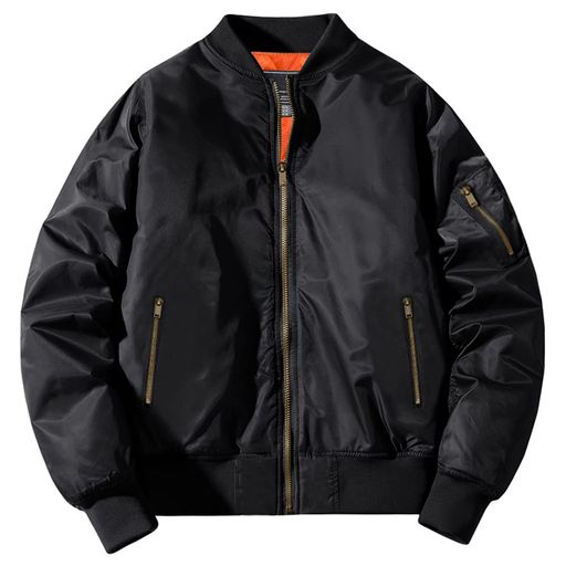 [KEFITEVD]アウターメンズ冬防寒防風スカジャン撥水ジャンパー野球ボンバージャケットバイクブルゾン大きいサイズ秋スタジャン自転車ジャケット黒ブラック3XL