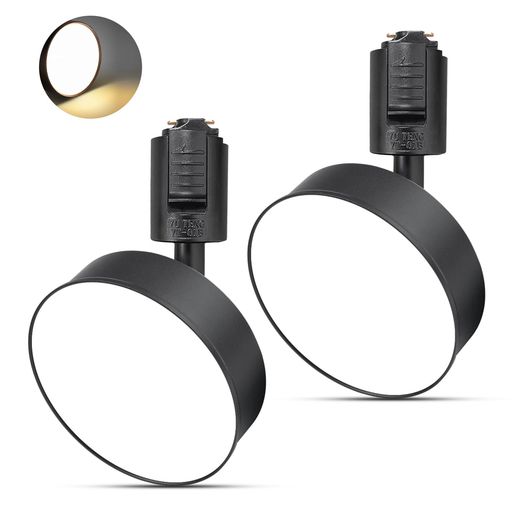 ダクトレールライトフィルライト消費電力12WLED搭載大光量1100lmアメリカ(BridgeLux)LEDチップ演色性Ra96.5器具一体型電球不要取付簡単(ブラック+電球色+2個入り)