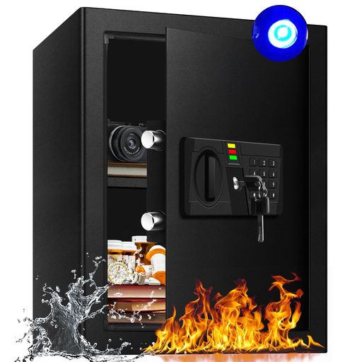 楽天市場】Amazonベーシック 電子式 金庫 家庭用 指紋認証 51L 35×33