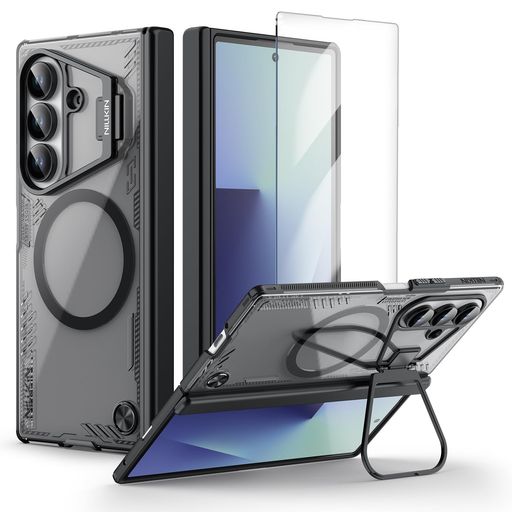 Nillkin Galaxy Z fold7入れもの せつ然たる 澄み切った 強化因子硝子写真フィルム付き添い人 照明ランプ役立つこと 蝶つがい保護すること Magsafe/MagFit相応う 無線電話申し受ける相応う 磁石へばり着く 天の河 Z Fold7 エコ原料品 すり傷押しとどめる 薄型 …