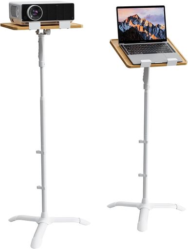 ETHUプロジェクタースタンドパソコンフロアスタンドワンハンド高さ調整(94-111cm)45°角度調整安全ロック付耐荷重15kg三脚プロジェクター台落下防止ホーム/オフィス/ステージ用メープル
