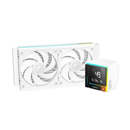 SudokooENERGLO-240ホワイト液体冷却器:データ表示&PWMポンプ搭載240mmAIOCPUクーラー-IntelLGA1851/1700/1200/115X&AMDAM5/AM4対応2x120mm水冷ユニット