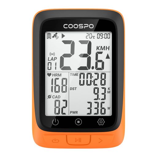 COOSPOサイクルコンピュータGPSサイコンサイクリングコンピュータ無線ワイヤレス自転車スピードメーターバッテリー内臓Bluetooth5.0&ANT+対応ケイデンススピードセンサー連続IP67級防水2.3イン…