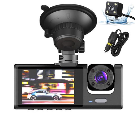 ドライブレコーダー車用3カメラドライブレコーダードラレコ前方後方室内小型ドラレコ3カメラ1080P360度全方位保護170度超広角3カメラ同時録画暗視機能上書き録画ループ録画HDR画像補正明…