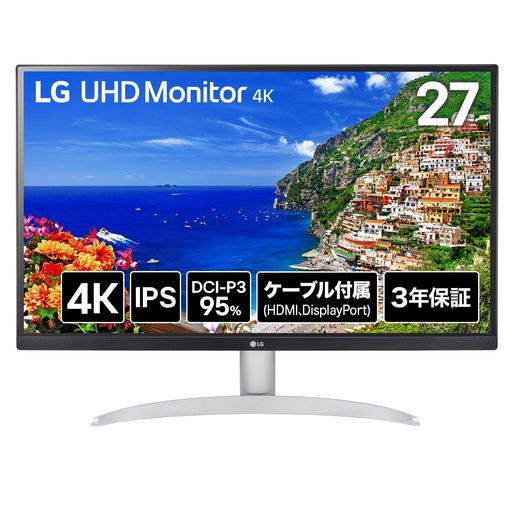 LG 管する 見せびらかす 27UP600K-W 27in/4K(3840x2160)/IPS/DCI-P3 95%/約10.7億色書きあらわす(8bit+FRC)/DisplayHDR