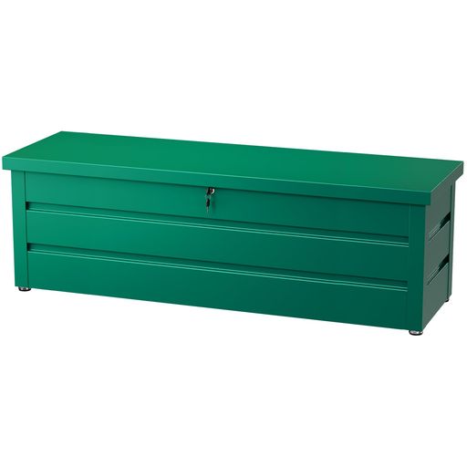 GangMei 物置 屋外収納 ガーデンベンチ スチール製 幅149x奥行53.7x高さ52cm 天板耐荷重100kg 鍵付き ベンチストッカー 450L大容量 グリーン|Happy Hour 1414