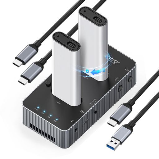 ORICOSSDクローンスタンド40Gbps高速データ転送M.2SSDクローンケース2ベイM.2SSD外付けケース2230/2242/2260/2280M-KeySSDに対応(Nvmeのみ)オフラインクローンM.2 15,576円
