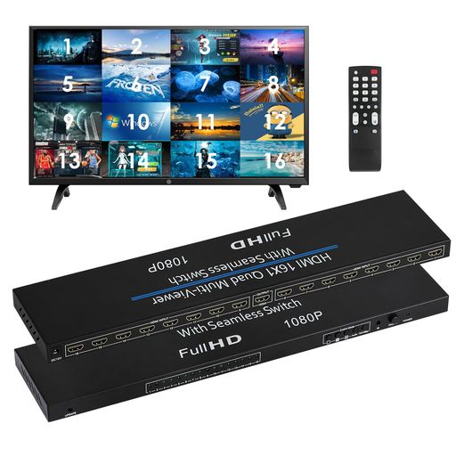 HDMI 画面うつり変わり器 16x1 1080p HDMI画面取りわけるうつり変わり器 16インプット1最終生産物 画面うつり変わり器 hdmi 16画面 斉しく見せびらかす 画面 うつり変わり器 マルチビューアー テレビ受像機専門職店 売り場 ヴィデオディスク 映写機 競り合い機 など (リ…