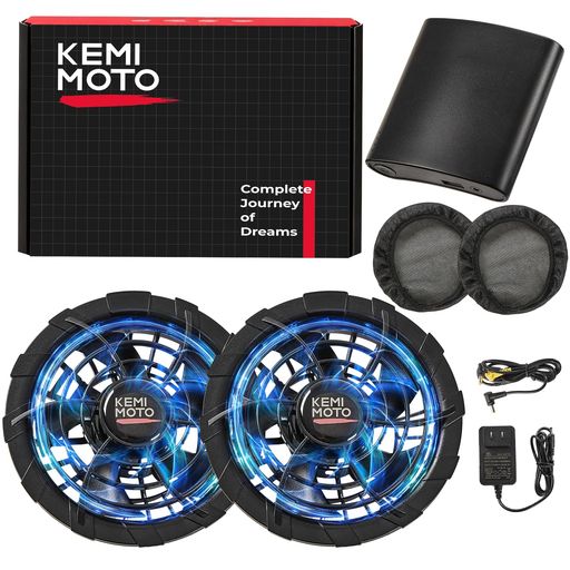 [KEMIMOTO] 空調作業服 ファンバッテリーセット ファン付き作業服用バッテリー&ファン 30V超高出力 汎用 5段階調節 3D循環送風 PSE認証済 法人向け 業務用 適格請求書発行可 日本語説明書付き &hellip;｜Happy Hour 1414