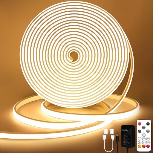 Lamomo10MCOBLED磁気テープ点火装置IP65雨合羽高明快さLED磁気テープ3000K調光能力のある白熱電球色ネオンチューブライトリモコン付き添い人ケイ素樹脂曲がり分かりやすい切りはなす能力のある間接的な行動点火装置/DIYかざり付ける/インドア/臥し所/勝手もと/リビングル…