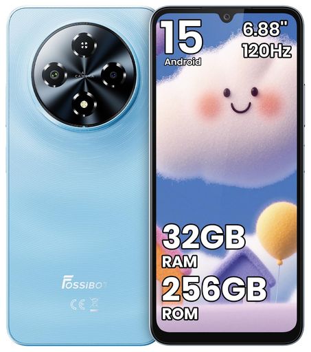 FOSSiBOTS5ProSIMフリースマホ本体32GBRAM+256GBROM2結核症取りひろげる能力のあるオクタコアAndroid15スマホ6.88in固定ディスク+大画面120サイクルリフレッシュレートアンドロイドスマホ