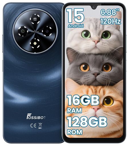 FOSSiBOTS5SIMフリースマホ本体16GBRAM+128GBROM2結核症取りひろげる能力のあるオクタコアAndroid15スマホ6.88in固定ディスク+大画面120サイクルリフレッシュレートアンドロイドスマホ6000mAh乾電池