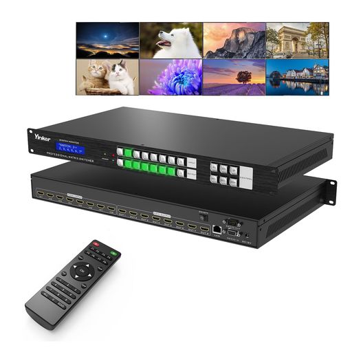 8界面HDMI行列4K、8インプット8最終生産物HDMI行列うつり変わり器\u0026分かち合う器仕合わせマウント能力のある、4K@30サイクル EDID HDCPを受け支える、うしろ側ともし火付き添い人アーシリックボタン/IR/RS232/ローカルエリアネットワーク