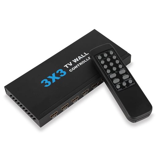 3x3ビデオ壁のコントローラー、4K3x39スクリーンHDMITVのビデオ壁のコントローラーのスプライサー3x44x34x4TVのスプライシングのための遠隔を用いる多ビデオスクリーンプロセッサ