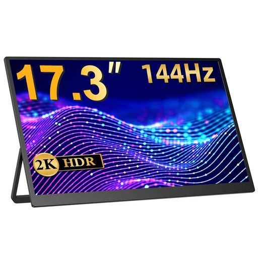 EVICIVモバイルモニター17.3インチ2K144Hzポータブルモニター自立型スタンド付きQHD2560x1440モバイルディスプレイ非光沢IPS350Nit100%sRGB軽量薄型ノングレア在宅勤務ゲーミング