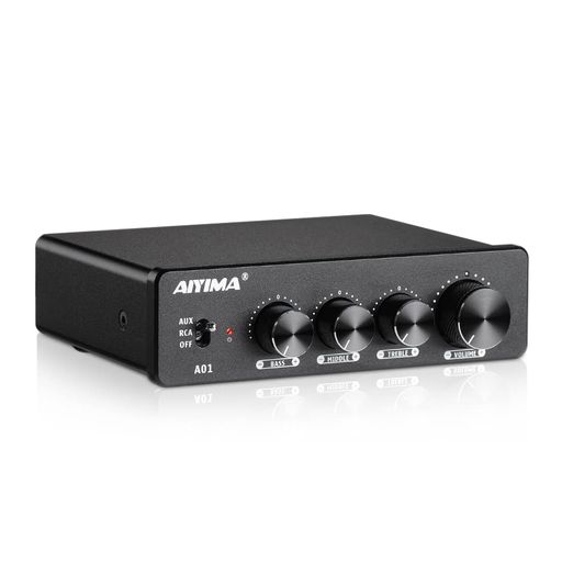 AIYIMAA012.0/2.1チャンネルアンプ100W*2パワーアンプRCA&AUXTPA3116D2*2+NE5532DR*3クラスD低音と高音のコントロール付きホームスピーカー用(電源付き)