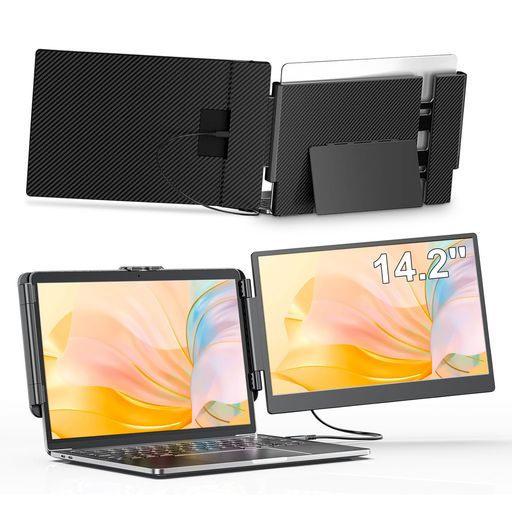 デュアルモニター 14インチ ノートパソコンディスプレイ拡張 1080P FHD ノートパソコンモニター増? モバイルモニタ 持ち運 USB-C/HDMI ポート付きノートpc 13-17インチ対応|Happy Hour 1414