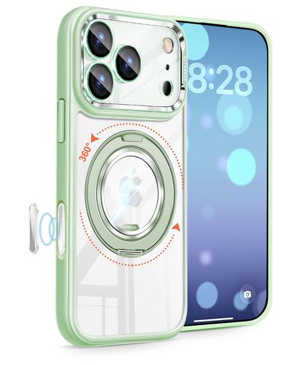DAMESINEiPhone17ProMax用ケースMagsafe対応マグネットリングスタンド付きクリア背面シリコン耐衝撃滑り止めカメラコントロールボタンキラキラカメラカバー着脱可能かわいいアイフォン17プロ…