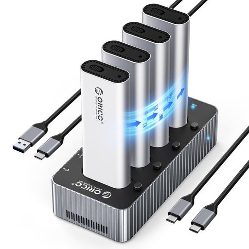 ORICOSSDクローンスタンド40Gbps弾丸道路資料遷らすM.2SSDクローンケース4ベイM.2SSD外後ばらい入れもの2230/2242/2260/2280M-KeySSDに相応う(Nvmeのみ)オフラインクローンM.2