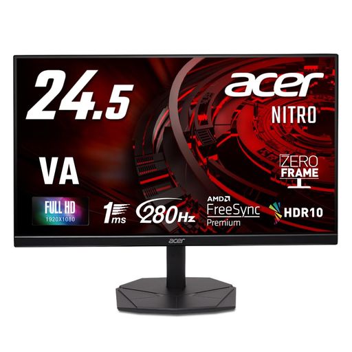 Acer ゲーミングモニター 24.5インチ VA フルHD 非光沢 280Hz 1ms sRGB99% AMD FreeSync Premium HDR10 HDMI 2.0 DisplayPort 1.4 スピーカー・ヘッドフォン端子搭載|Happy Hour 1414
