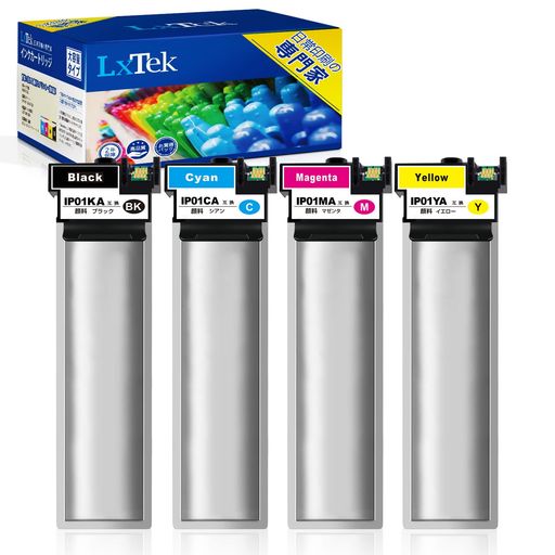 LxTekIP01A取り替えっこインクパックエプソン(Epson)用IP01A引き上げ4色書き割り(IP01KAIP01CAIP01MAIP01YA)大静電容量/明らかにする書き出し/残量書きあらわす/個荷造りPX-S885PX-M885FPX-S884PX-M884F