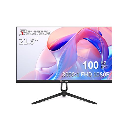 RELETECH【レレテック】【法人向け】21.5インチモニターゲーミングモニターFHD1920x1080100HzVAパネル100%sRGB薄型0.7cm三辺狭額縁調整可能スタンド壁掛け(VESA対応)HDMI/VGA