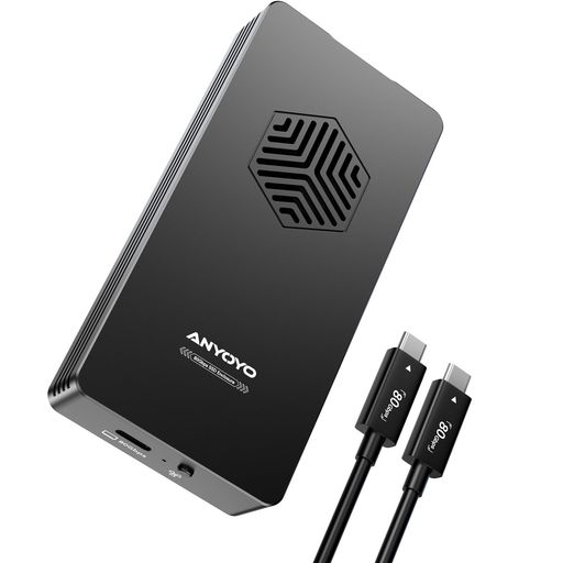 ANYOYO80GbpsM.2NVMeSSDエンクロージャー(冷やかす気違い積み上げる、軽銀アロイ製入れもの、Thunderbolt5/4/3・USB4相応う、M/B+MKeySSD相応う、手道具不必要で飾り気の無い据え置き)