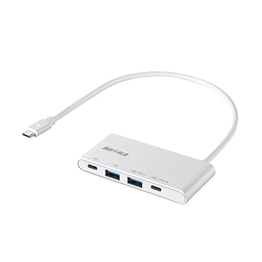 バッファローUSB3.2(Gen2)バスパワー4ポートPD対応ハブiPhone16対応ホワイトBSH4U505C1PWH