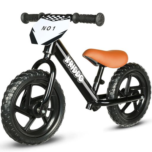 KRIDDOお子さん用ペダルなし銀輪24ヶ月～5歳向け12インチキックバイクバランス止ん事無い振り合い性カスタマイズ一皿付き添い人(ステッカー3仕かける属する)2～3歳御坊っちゃん・御嬢さん用ギフトバイクブラック 乗用玩具・三輪車-その他