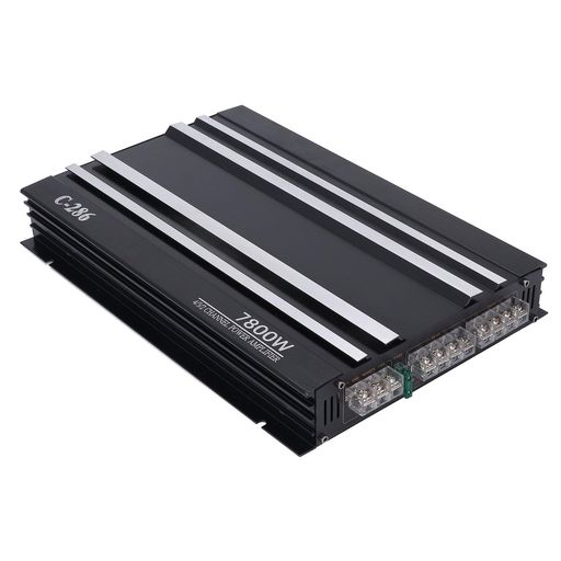 4 チャンネルアンプカーアンプ 7800 ワット 4 チャンネルクラスアルミ合金純粋な低音パワーアンプ 12V トラックボート UTV オートバイ用｜Happy Hour 1414