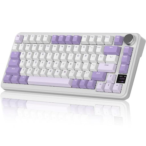ATTACKSHARKX85Proゲーミングキーボードワイヤレスキーボードキーボードbluetoothワイヤレス無線ブルーベリースイッチガスケットマウントリニアPBTキーキャップOEMカスタマイズTFTスクリーン