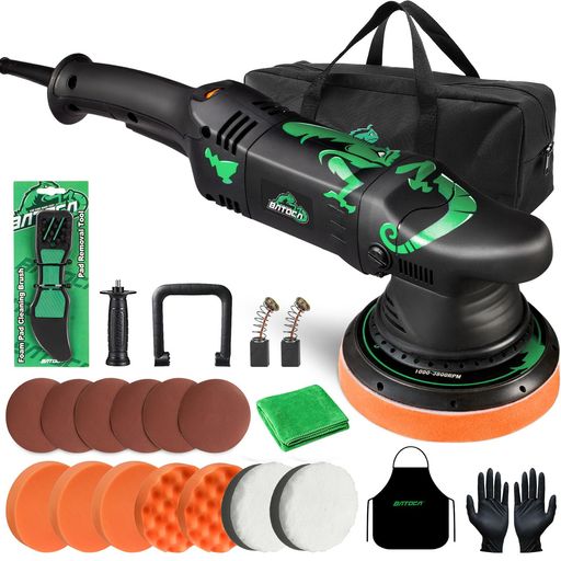 【2026モデル】BATOCA T1 ポリッシャー ダブルアクション 1100W 電動 車 15mm ランダムオービタル式 コード式 研磨機 【100V 六段変速・2500-5500RPM 】強力モータ 125mm 車磨き ヘッドライト バイク用｜Happy Hour 1414