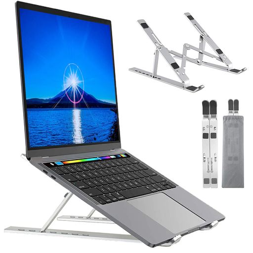 ノートパソコンスタンド折りたたみ式ラップトップスタンドPCスタンドiPadスタンド7段の高さ調節可能パソコンスタンド卓上放熱冷却縦置軽量放熱性タブレットスタンド30KG荷重10~17.3インチ…