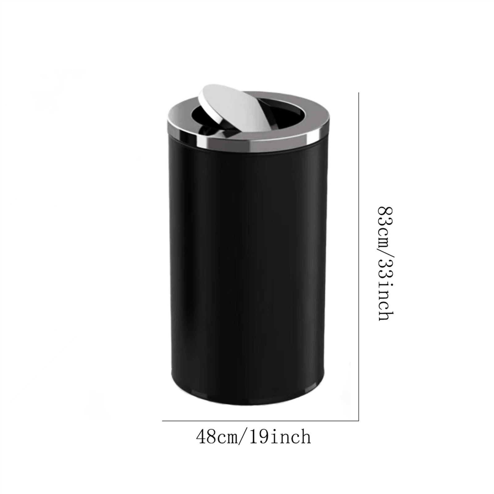 紙くずかご 15L/25L/50L ステンレス鋼スチール写真くずかご、煙消器、勝手もと黒いこと紙くずかご、律動的な調子蓋付き添い人、老人ホーム執務室屋内紙くずかご用古紙提げ篭 蓋付き添い人(M大きさ)