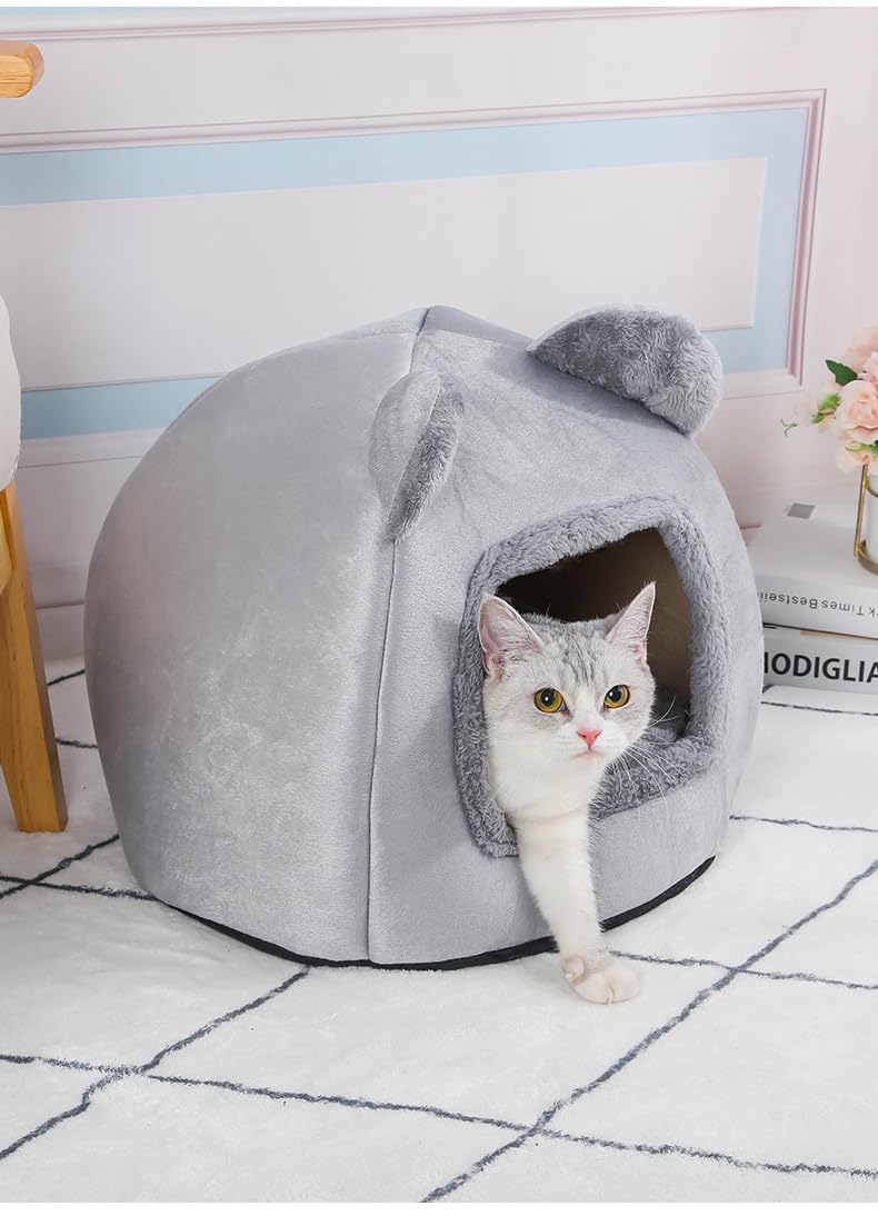 ペットベッド ペットハウス 猫寝床 キャットベッド 猫クッション 子猫 キティバー 断熱効果は明らか 冬の保温キャッテ 室内キャッテ 品質 安全保護 ウォッシャブル チビ 冬に|ハッピージョイフルマーケット