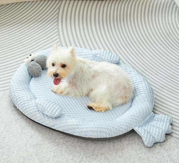 【冷却効果持続】ペット用涼感マット 猫犬共用ベッド 接触冷感氷ビーズ 速乾吸汗素材 洗濯機OK 夏用ル 脱臭機能付き 留守番用快適寝床|ハッピージョイフルマーケット
